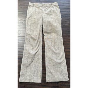 GAP Stretch Flare Bootcut Pants Size 4 Reg Brown Khaki Striped Y2K Slacks